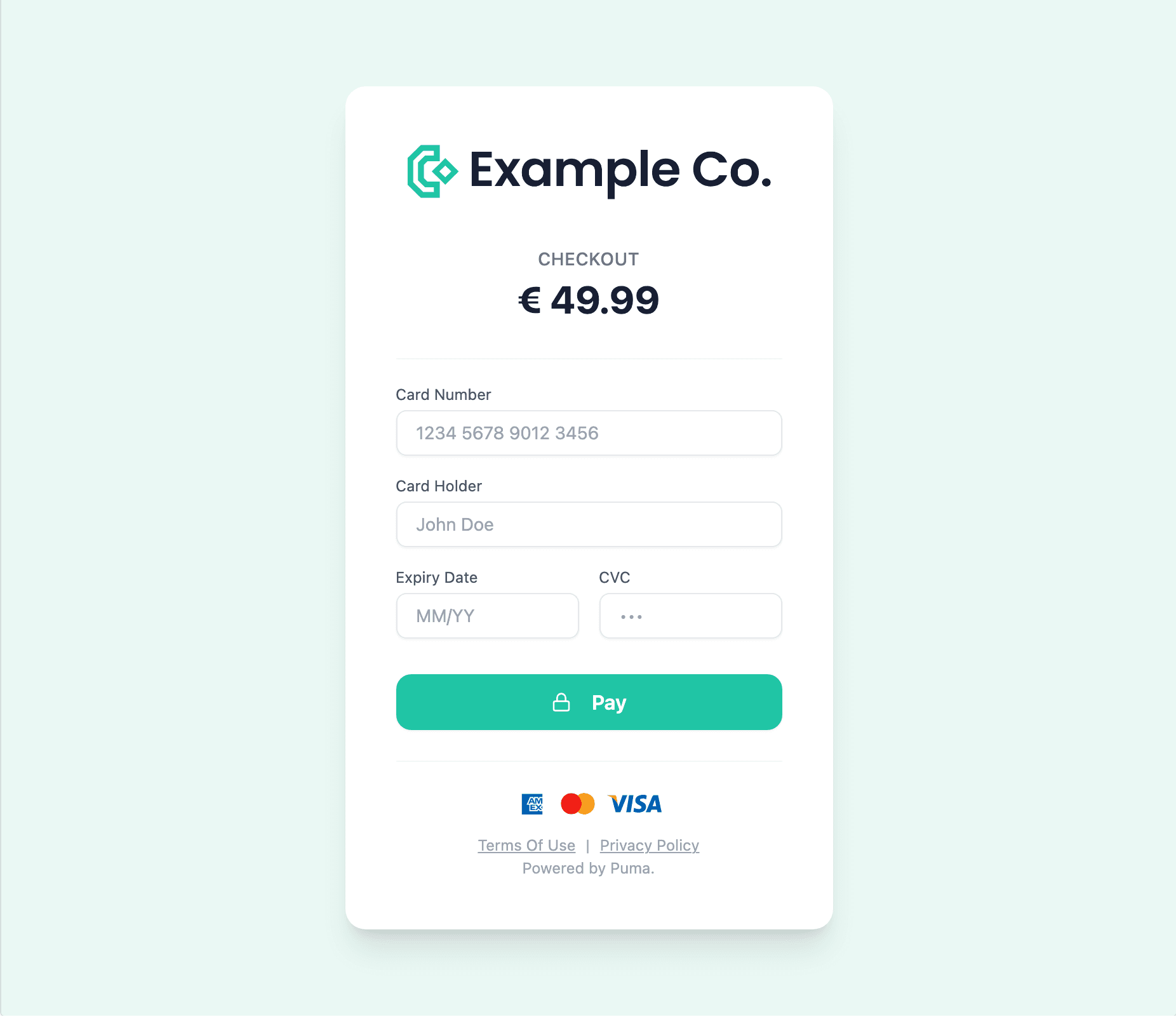 Branded hosted card checkout