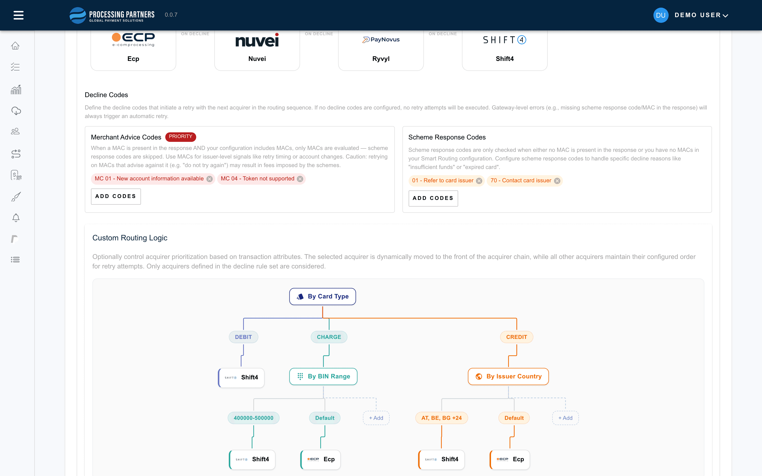 Visual smart-routing rules in the PUMA platform